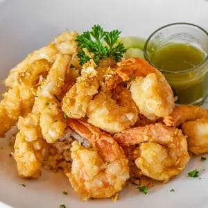 Combo#8 CALAMARI &SHRIMP GARLIC RICE.