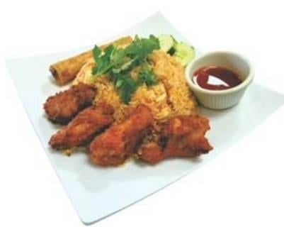 Combo #1 Fried Rice with Fried Chicken.