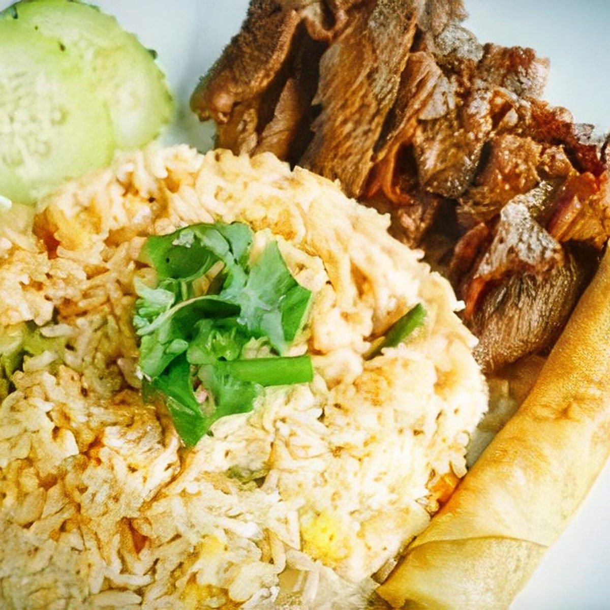 Combo #6Fried Rice with BBQ Pork or BBQ Beef.