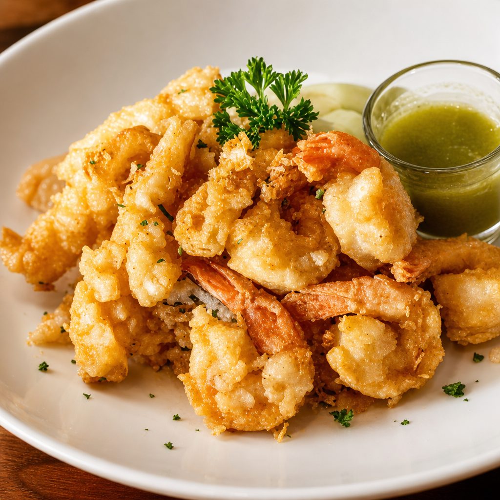 Combo#8 CALAMARI &SHRIMP GARLIC RICE.